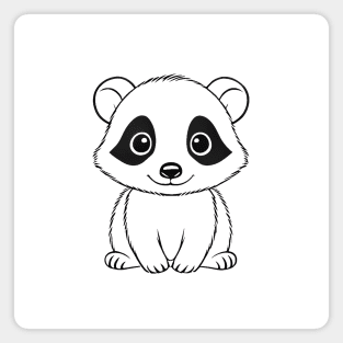 Cute Baby Badger Animal Outline Magnet